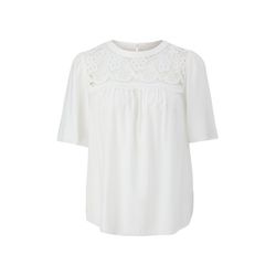 Q/S designed by Short sleeve blouse with lace  - white (0200)