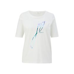 s.Oliver Red Label T-shirt with shiny print - white (02D0)