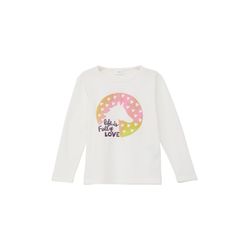 s.Oliver Red Label Longsleeve with glittery front print - white (0210)