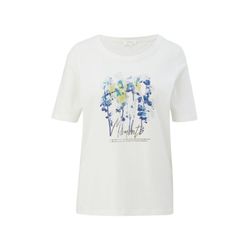 s.Oliver Red Label T-shirt with shiny print - white (02D1)