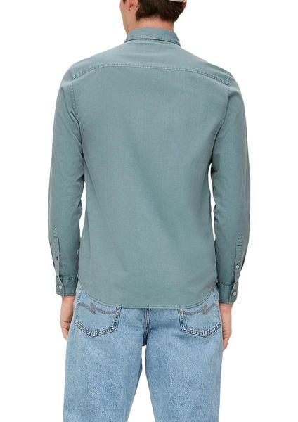 Q/S designed by Slim : chemise en coton - bleu (6348)