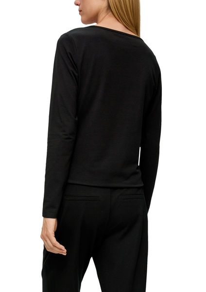 s.Oliver Red Label T-shirt long en coton stretch  - noir (9999)