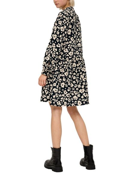 Q/S designed by Crepe dress with all-over print - black (99A0)
