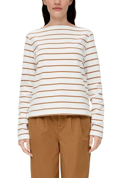 s.Oliver Red Label T-shirt long en coton stretch   - brun/beige (84H1)