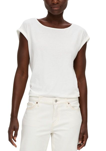 s.Oliver Red Label T-shirt with back neckline  - white (0210)