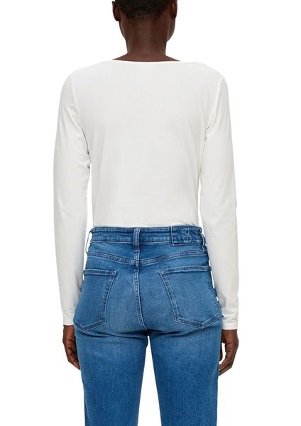 s.Oliver Red Label T-shirt long en coton stretch  - blanc (0210)