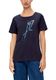 s.Oliver Red Label T-shirt with shiny print - blue (59D0)