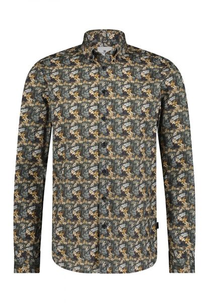 State of Art Shirt with botanical print - blue (5923)