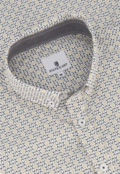 State of Art Shirt with an all-over pattern - white/yellow/blue (1123)