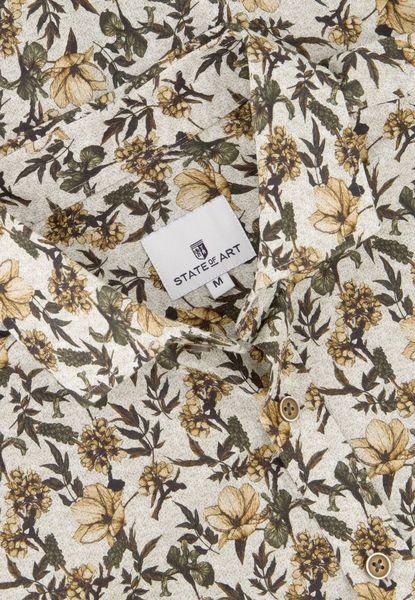 State of Art Poplin shirt with floral print - green/yellow (9223)