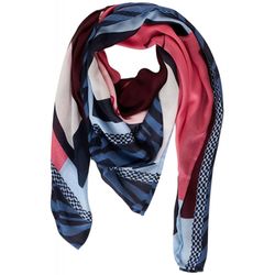 Street One Scarf with print - pink/blue (33516)