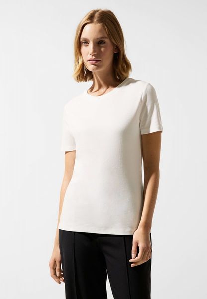 Street One Shirt à col rond - blanc (10108)