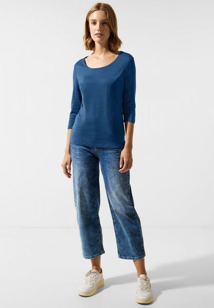 Street One Shirt in plain color - blue (15170)