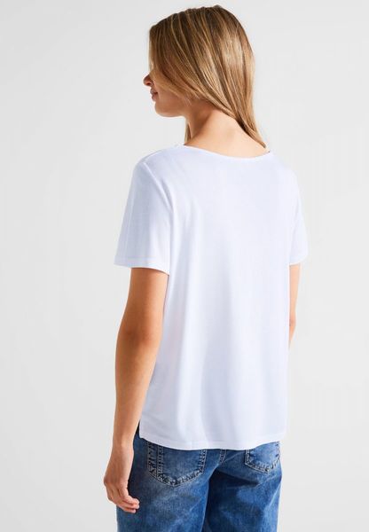 Street One T-shirt avec ourlet décoratif - blanc (10000)