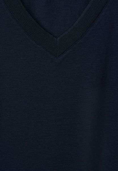Street One Shirt with a rib collar - blue (11238)