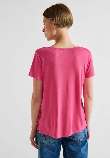 Street One T-shirt with decorative hem - pink (14647)