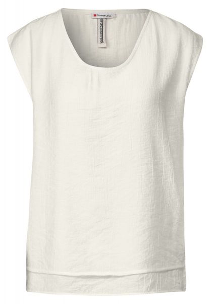 Street One Top with V-neck - white (10108)