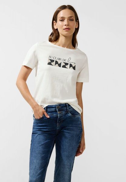 Street One T-shirt avec impression sur le devant - blanc (30108)