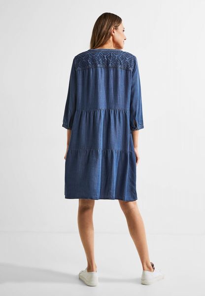 Cecil Lyocell dress with embroidery - blue (10281)