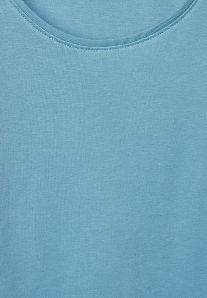 Cecil T-Shirt in Unifarbe - blau (14931)