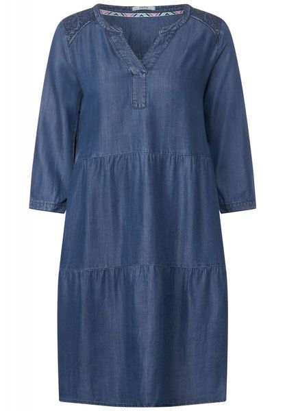 Cecil Lyocell dress with embroidery - blue (10281)