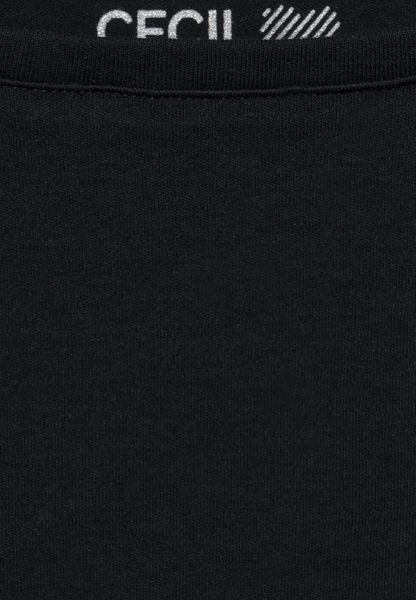 Cecil Basic Shirt in Unifarbe - schwarz (10001)