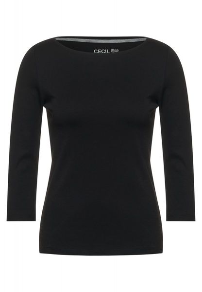 Cecil Shirt basique de couleur unie - noir (10001)