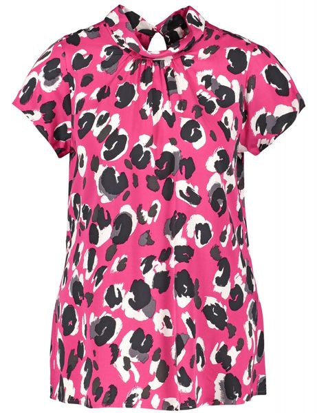 Taifun Blouse shirt with leopard design - pink (03402)
