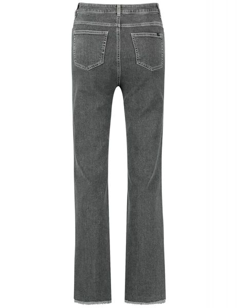 Taifun Flared Jeans mit Saumschlitzen - grau (02989)