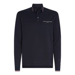 Tommy Hilfiger Long-sleeved slim fit polo shirt with branding - blue (DW5)