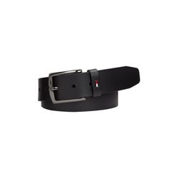 Tommy Hilfiger Denton leather belt with enamel flag - black (BDS)