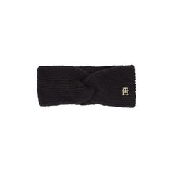 Tommy Hilfiger Ribbed knit headband with knot and monogram - black (BDS)