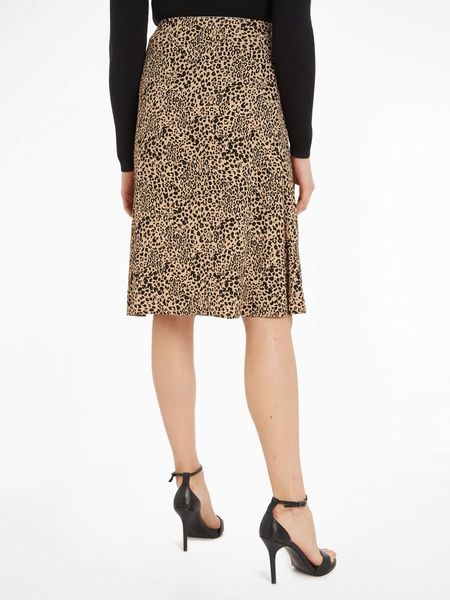 Tommy Jeans Flared Straight Fit Skirt with Print - beige (0GI)