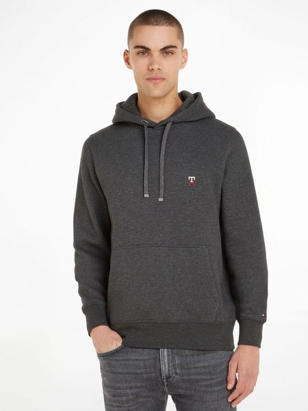 Tommy Hilfiger Hoodie with monogram embroidery and tape - gray (P92)