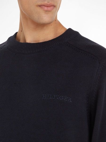 Tommy Hilfiger Rundhals-Pullover mit Monotype-Logo - blau (DW5)