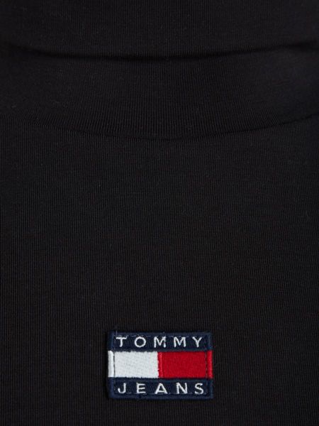 Tommy Jeans Slim Fit Jersey Top with Mock Turtleneck - black (BDS)