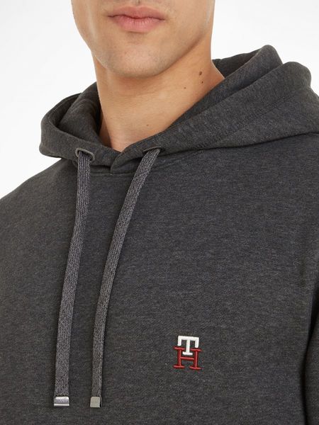 Tommy Hilfiger Sweat à capuche avec broderie monogramme et ruban adhésif - gris (P92)