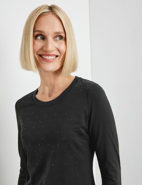 Gerry Weber Collection Long sleeve shirt with pearl decor - black (11000)
