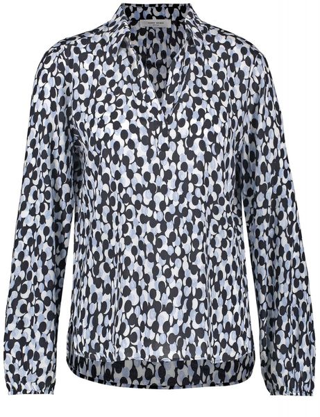 Gerry Weber Edition Long sleeve blouse with allover pattern - blue (08088)