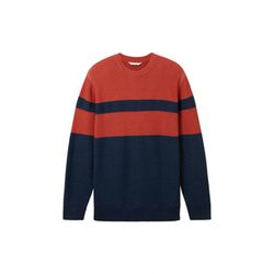 Tom Tailor Knitted sweater in a mix of materials - red/blue (32724)
