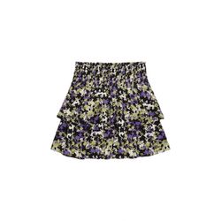 Tom Tailor Denim Mini skirt with flounces - black/purple/green (32418)