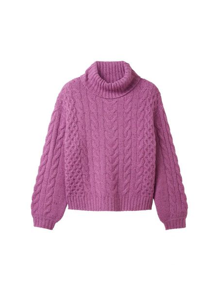 Tom Tailor Knitted pullover with a turtleneck - pink (34106)