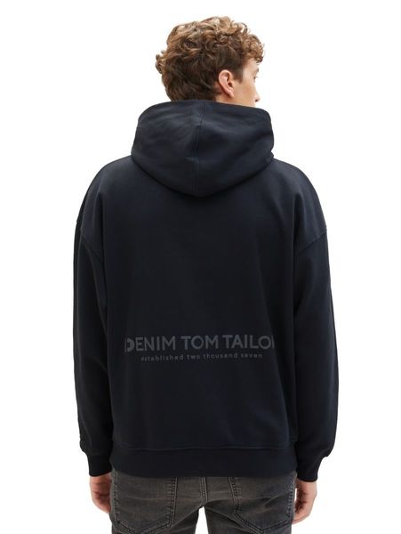 Tom Tailor Denim Hoodie mit Print - schwarz (29999)