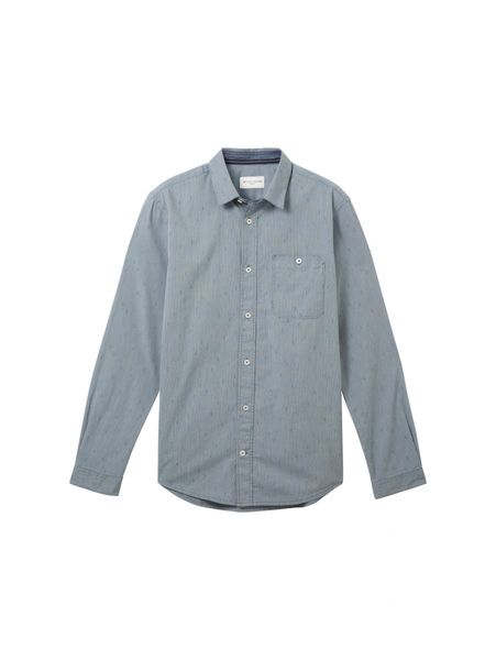 Tom Tailor Fitted structured shirt - green/blue (32291)