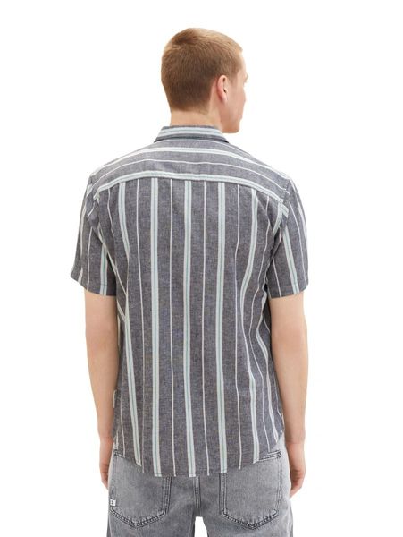 Tom Tailor Denim Relaxed striped shirt - gray/blue (32129)