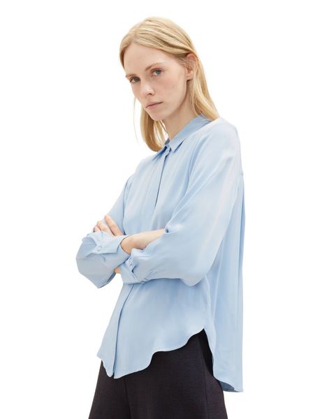 Tom Tailor Blouse with a concealed button tab - blue (26320)