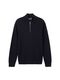 Tom Tailor Knitted sweater with a troyer collar - blue (13160)
