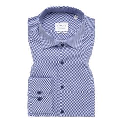 Eterna Slim Fit: Print shirt - blue (16)