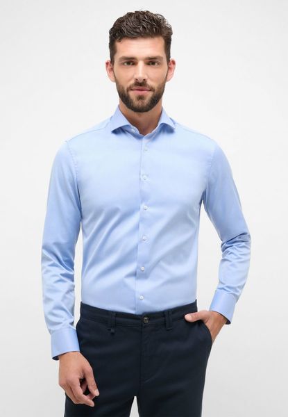 Eterna Slim Fit: long sleeve shirt  - blue (14)