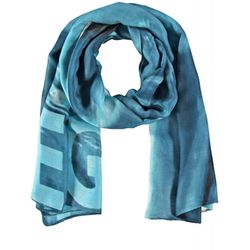 Samoon Scarf with printed lettering - blue (08772)